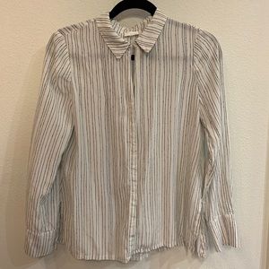 Ecru Long Sleeve Button Up